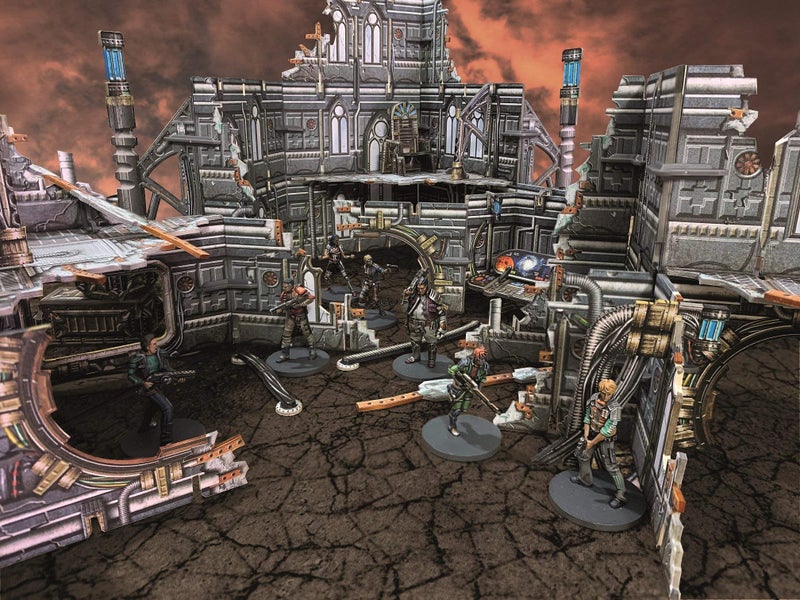 Battle Systems Sci-Fi Terrain - 28mm Modular 3D Space Terrain - مثالية لألعاب الحرب ولعب الأدوار - نماذج بناء متعددة المستويات ثلاثية الأبعاد مطبوعة بالألوان الكاملة 40K (أطلال قوطية) - Image 2